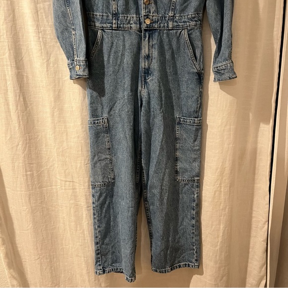 Mango MNG | Denim Cargo Jumpsuit Coveralls - Picture 6 of 8